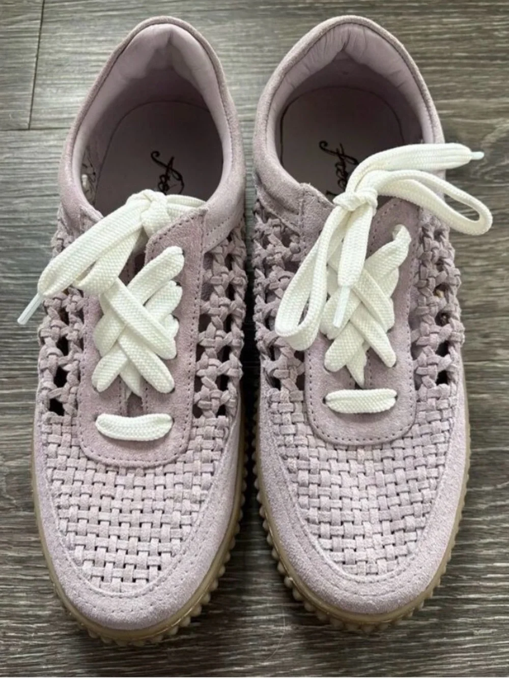 Free People | NWOT Wimberly Woven Dusty lavender suede Lace Up Sneakers Shoes 7